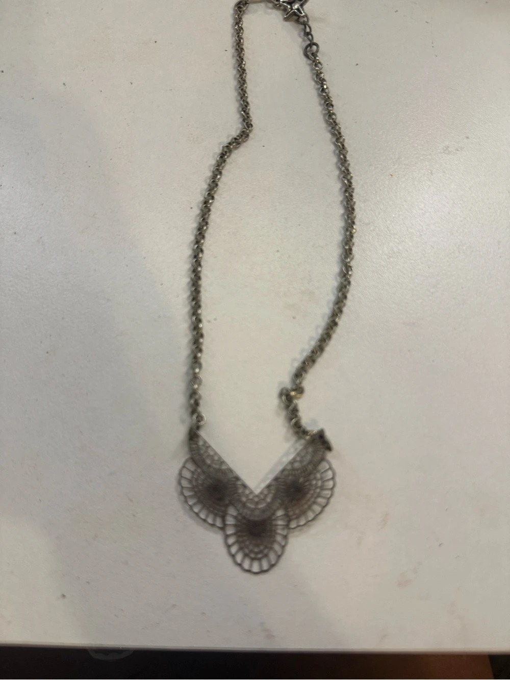 Stella & Dot Medina Bib Necklace Gray